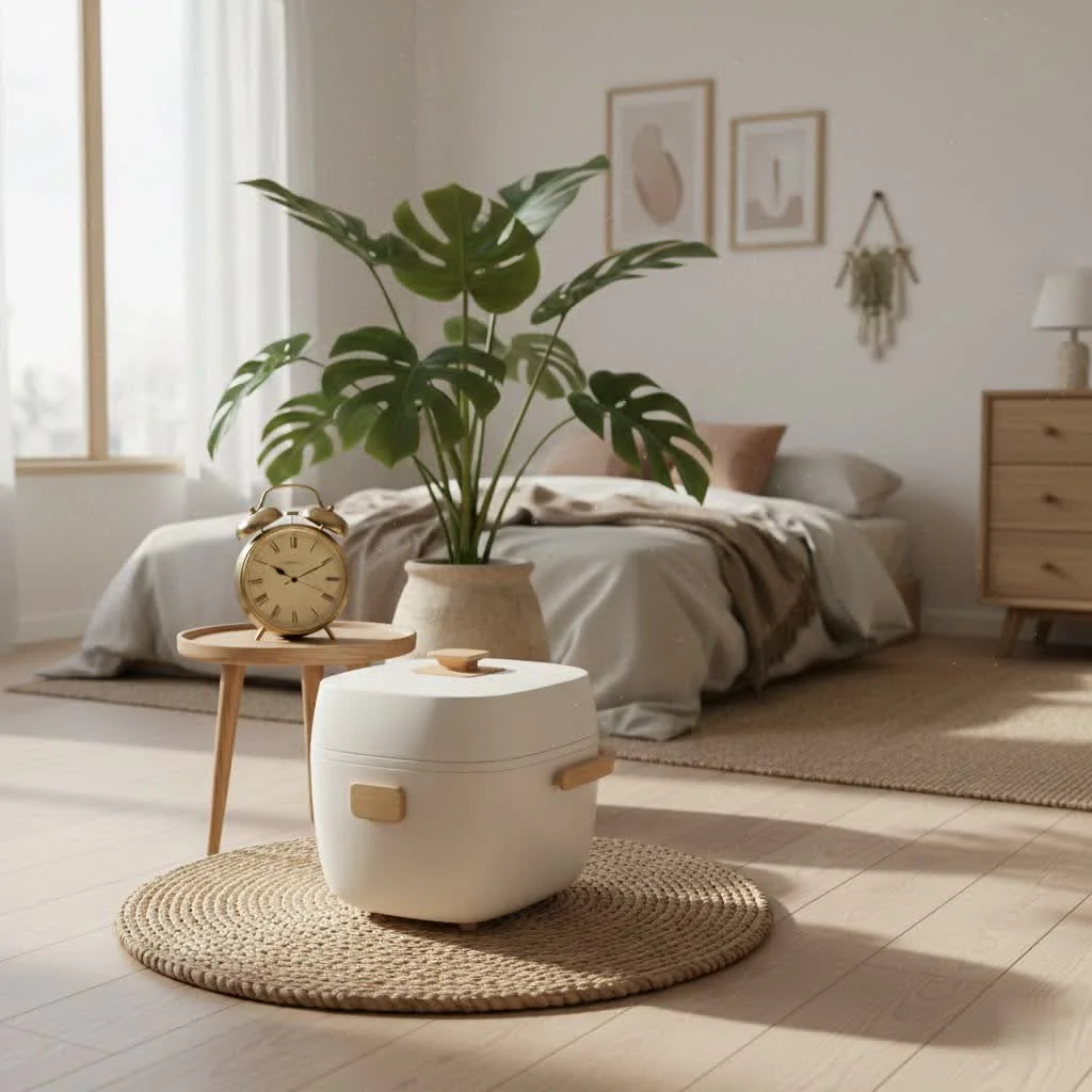 Perfectly cooked white rice in a rice cooker