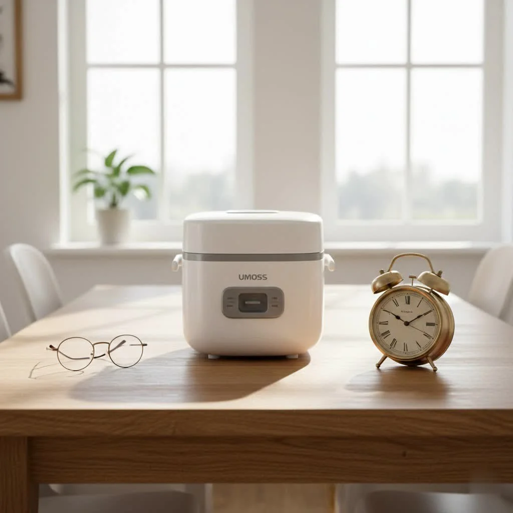 Perfectly cooked white rice in a rice cooker